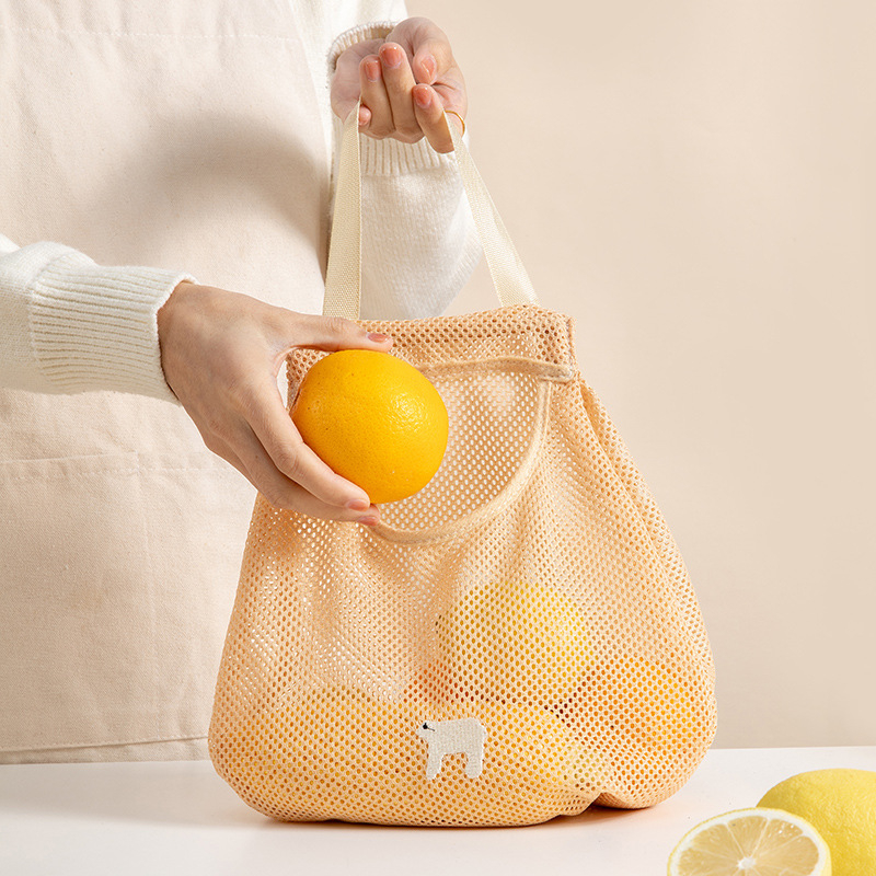 2916 Mesh Storage Shopping Bag Portable Net Bag Fruit Vegetable Storage Eco-friendly Cotton Foldable Reusable Mesh Bag For Shopping
