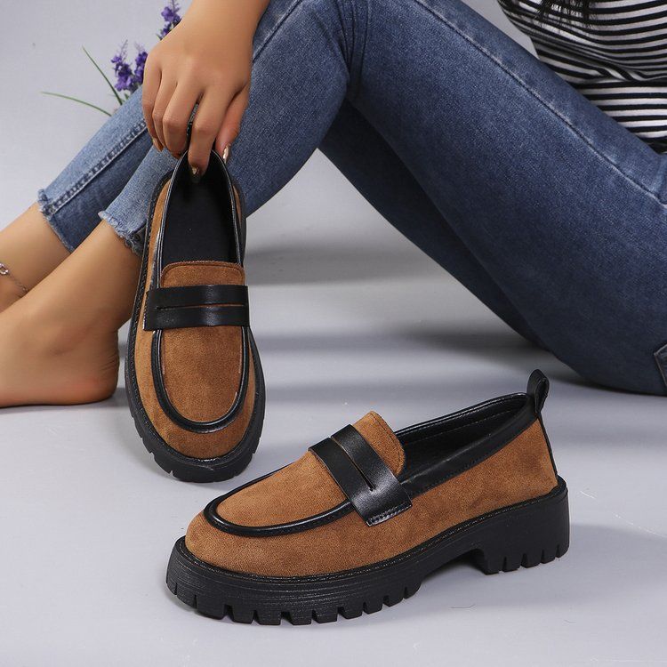 Large size loafer shoes 2024 new single shoe leopard print British style fashion shoes temperament 100 suede women's shoes 099
