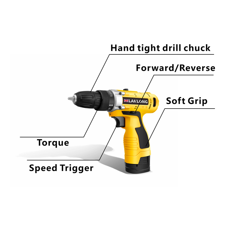 10MM 12V Lithium Battery Electric Drill Professional Hand Rechargeable Cordless Drill Machine 12V/E-1301