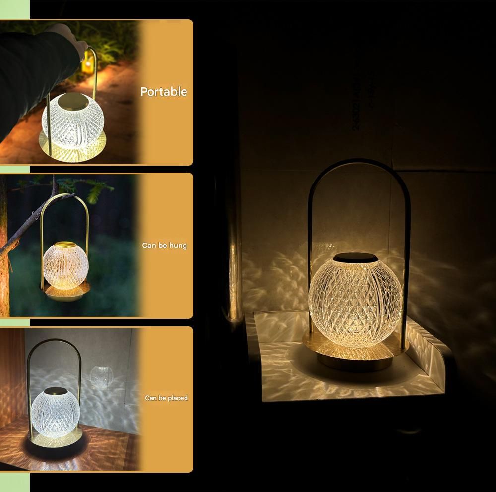 Creative portable metal table lamp outdoor USB charging atmosphere table lamp simple LED bedroom bedside night light