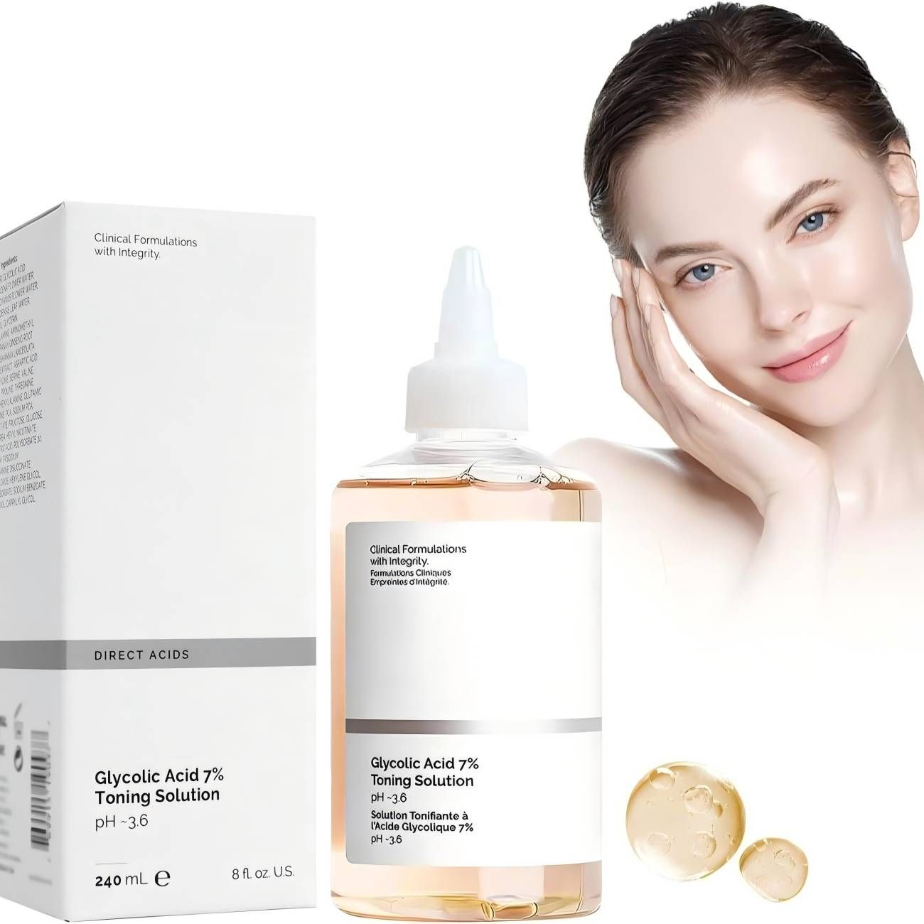 The Ordinary7% Taric acid toner glycolic acid exfoliating closed mouth shrink pores acne remover
