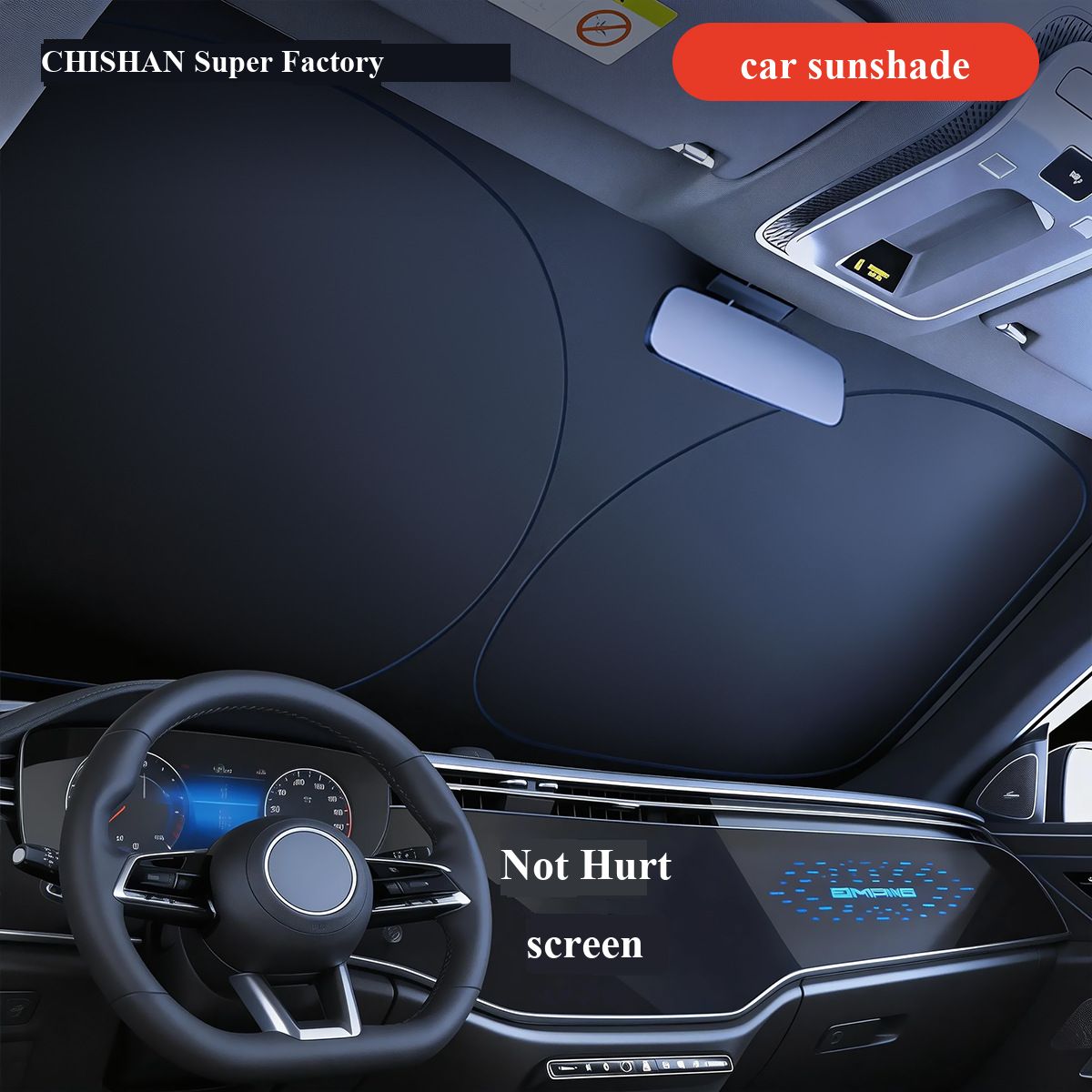 Car Front Windshield Sun Shade UV Protection Sun Visor Heat Insulation Sun Block Auto Front Window Sunshade Anti-Glare Car Sunshade
