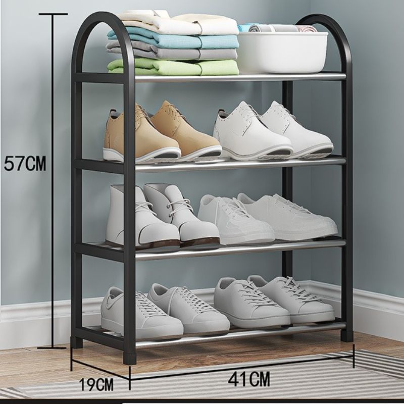 41*19*57 cm Multi layer steel pipe shoe rack CRRSHOP Small shoe rack and shoe cabinet Storage rack black pink blue grey white shoe rack
