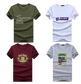 Fashion Printing Mens T-shirts Combo Of 4(gray/white/green/wine)