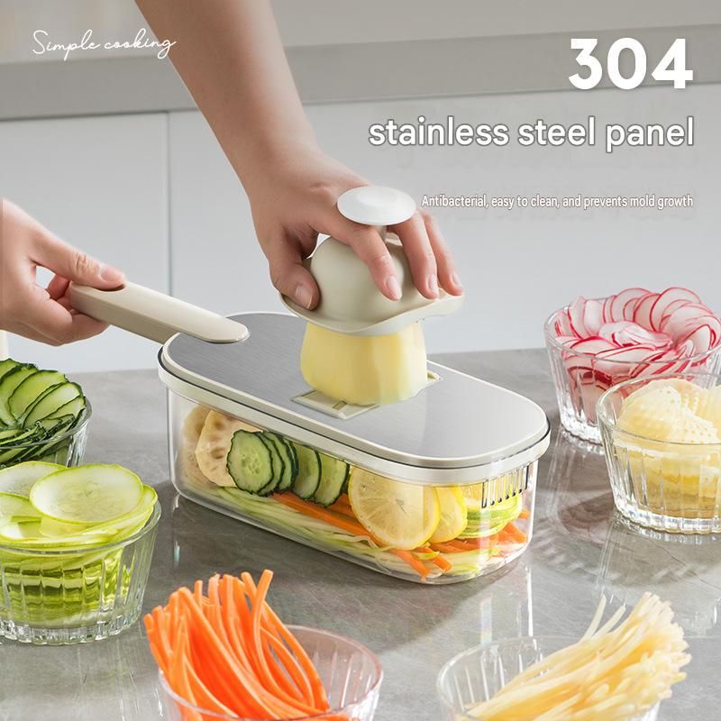 304 Stainless Steel Vegetable Grater, Multi-functional Kitchen Slicer Shredder, Manual Fruit Potato Carrot Grater for Home Food Prep