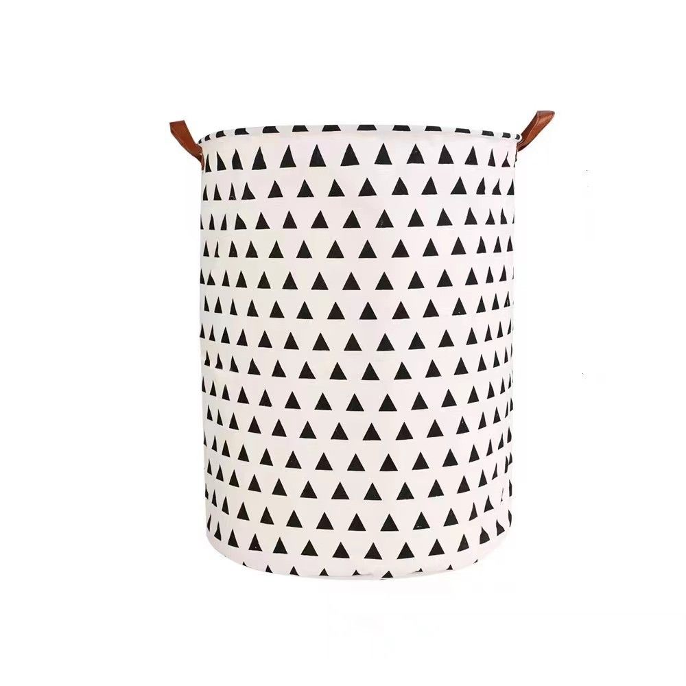 Household Large Fabric Dirty Clothes Basket Toy Cotton Linen Dirty Clothes Basket Foldable Bathroom Waterproof Storage Basket Home Storage Organization Laundry Baskets