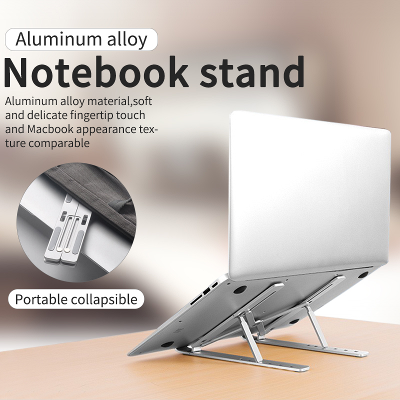 Portable Laptop Stand Aluminium Foldable Notebook Support Laptop Base Macbook Pro Holder Adjustable Bracket Computer Accessories