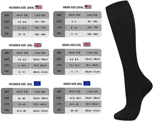 1Pair Copper Compression Socks for Women & Men Circulation 15-20