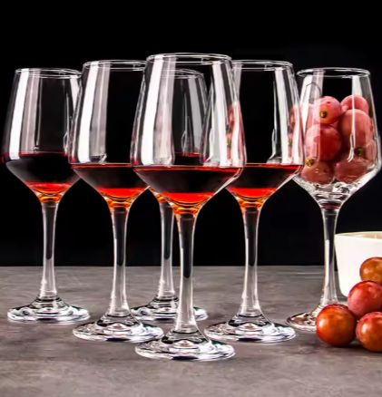 6pcs 360ml Lead-Free Crystal Goblet Wine Glasses Red Wine Glass Gift Set Box