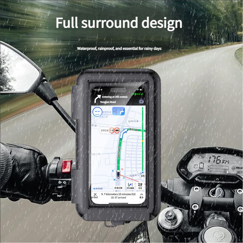 Fully enclosed waterproof and drop-proof bicycle mobile phone holder electric vehicle motorcycle car holder can be separated by screen contact