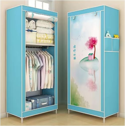  Bedroom Wardrobe With Hanging Rail Shelving Clothes Storage Cupboard Unit GY-70