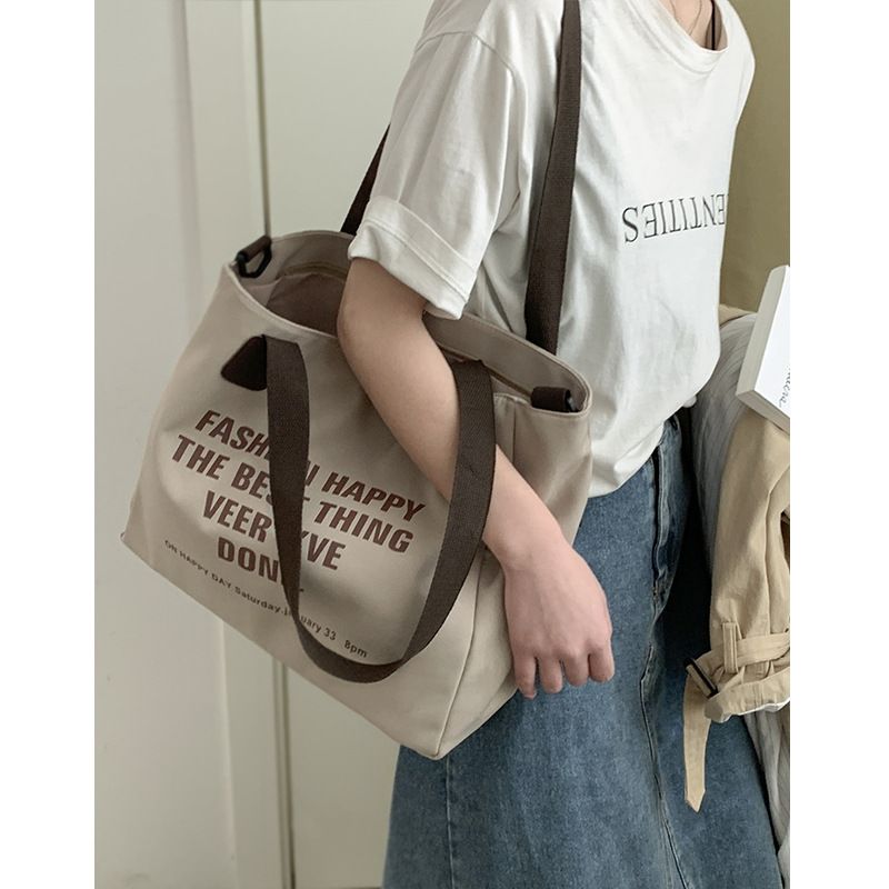 30340 Designer multi-pocket large capacity canvas tote bag portable canvas messenger bag