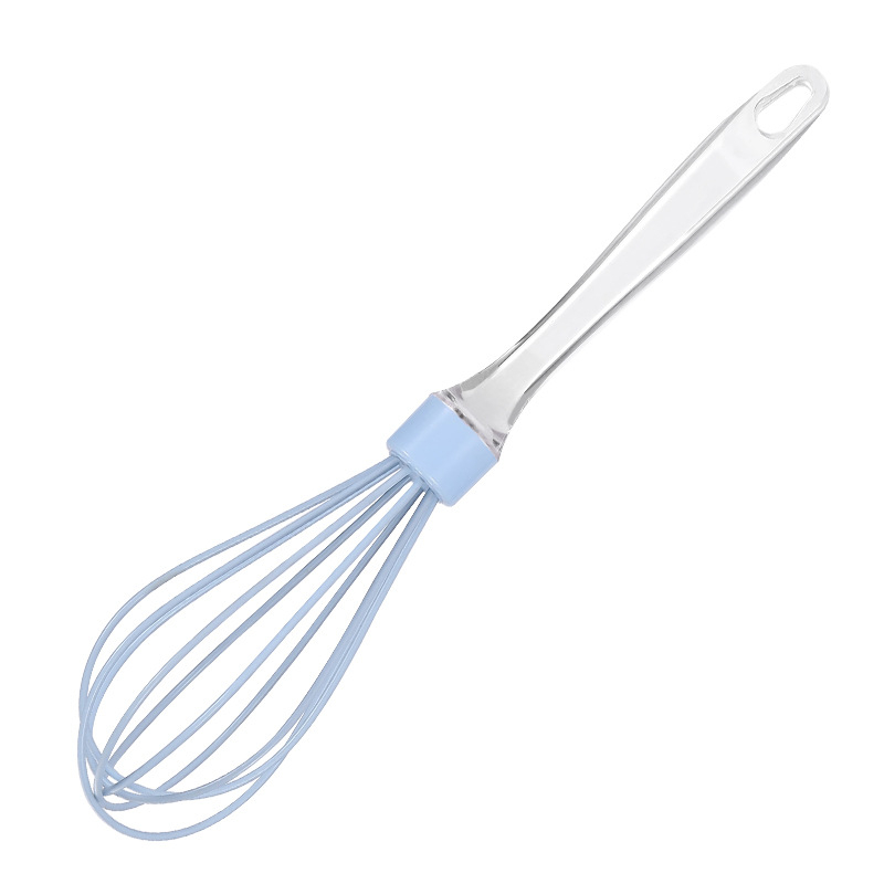2021090902 Silicone Whisk Hand-held Transparent Handle Egg Beater Kitchen Gadgets Manual Kitchen Egg Mixer Cooking Tools
