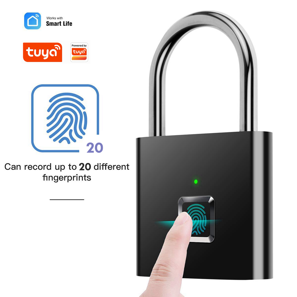PH-888 Smart Home Smart Lock Fingerprint Padlock USB Rechargeable Digital Electronic Lock Waterproof Keyless Security Protection