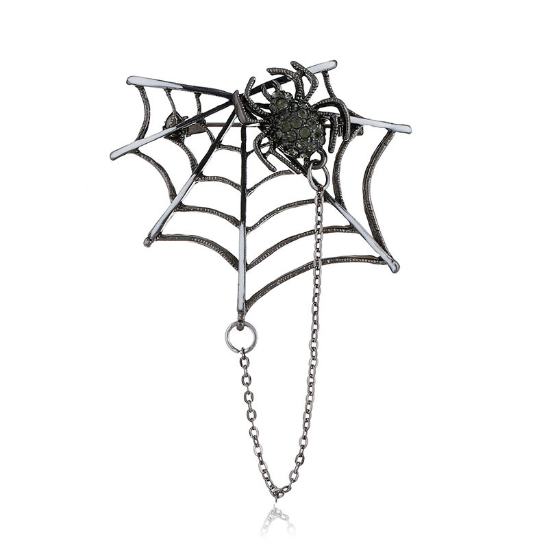 110Y186 crystal web spider brooch lapel pin halloween spider web design men's and women's brooches
