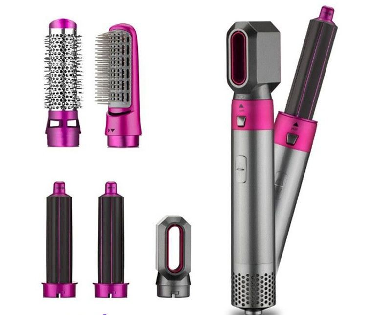5 in 1 Multifunctional Hot Air Brush, Automatic Curling Iron, 2 in 1 Hair Curler Straightener, All in One Hair Styler Dryer, Hot Air Blow Dryer Brush for Home Salon Styling