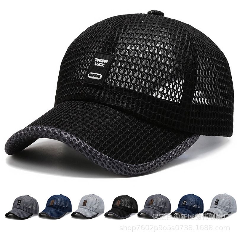 Men's Breathable Mesh Baseball Cap, Summer Quick Dry Sun Hat, Adjustable Lightweight Outdoor Sport Trucker Cap for Running Fishing Hiking