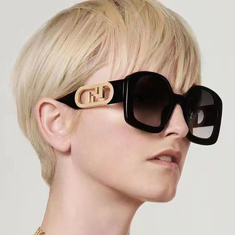 3915 Sunglasses Women's Trend Frame Wild Sun Glasses Men's Hollow Gradient Glasses Women