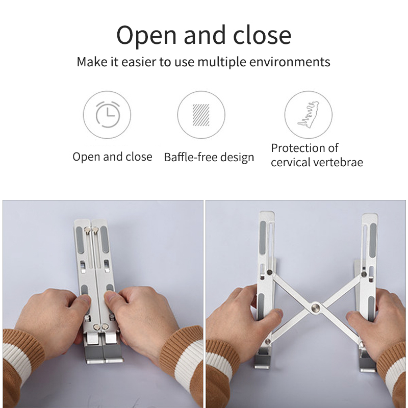 Portable Laptop Stand Aluminium Foldable Notebook Support Laptop Base Macbook Pro Holder Adjustable Bracket Computer Accessories