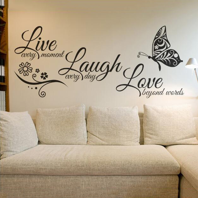 Live Laugh Love Wall Decal Inspirational Positive Energy Quotes Wall Stickers Removable Peel and Stick Vinyl Wall Decor Art for Living Room Bedroom Office Classroom Apartment Decoration