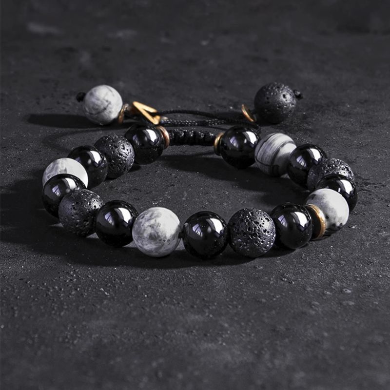 Men's Vintage Volcanic Stone Bracelet