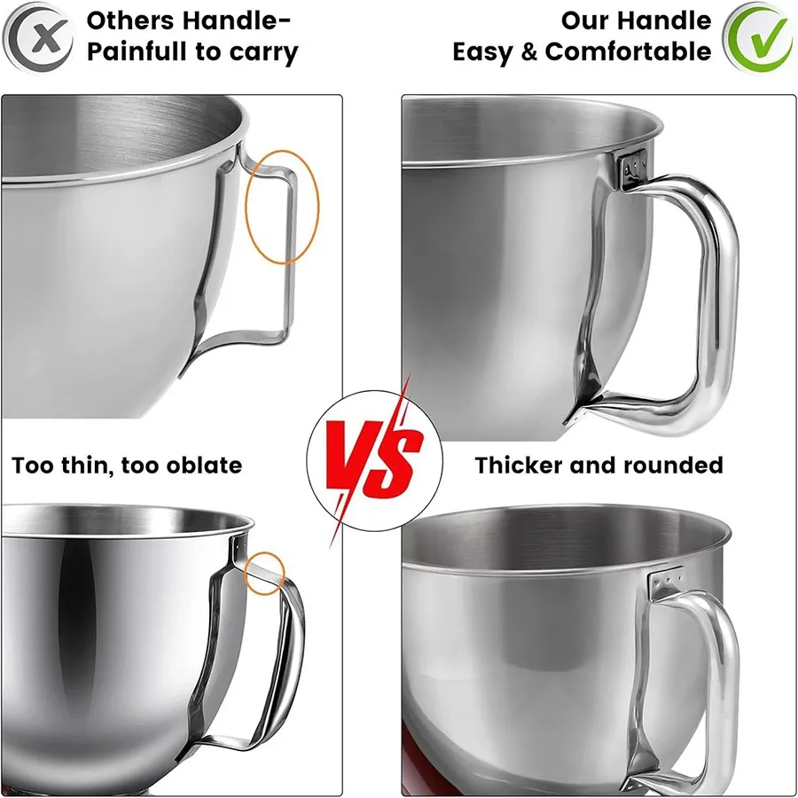 Kitchen Aid Stainless Steel Bowl , Mixer 4.5 And 5 Quart Stainless Steel Bowl,Compatible With Kitchenaid Artisan 5KSM125, 5KSM150, 5KSM175, 5KSM7580,