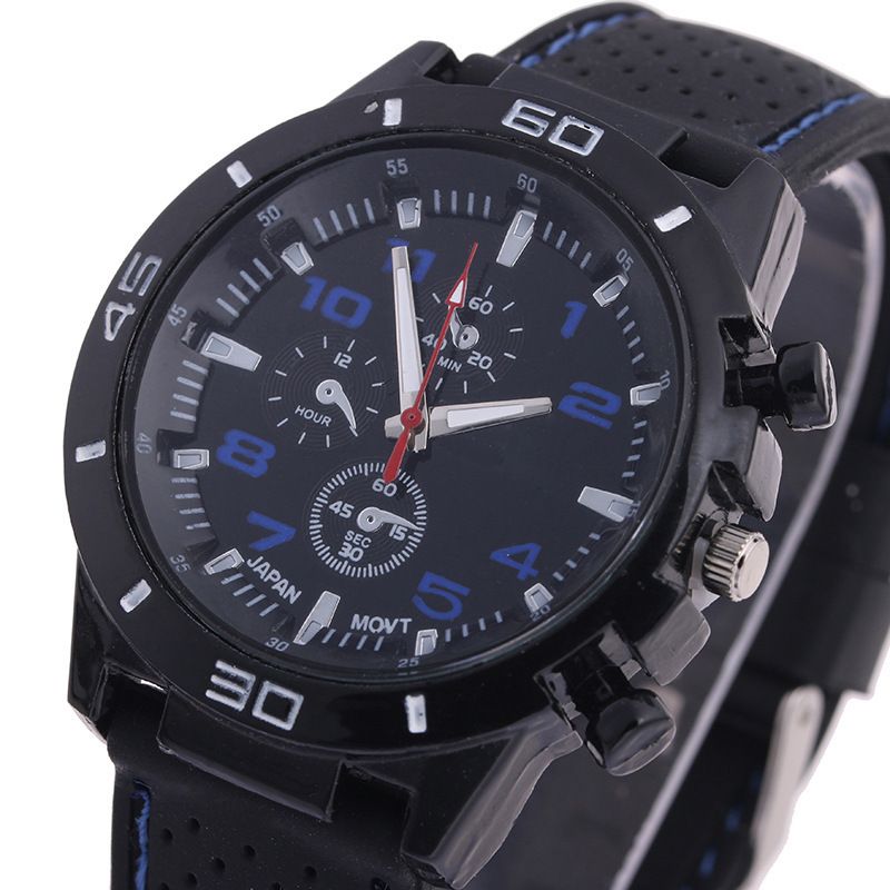 Popular fashion sports men's watch, car line strap, silicone student watch