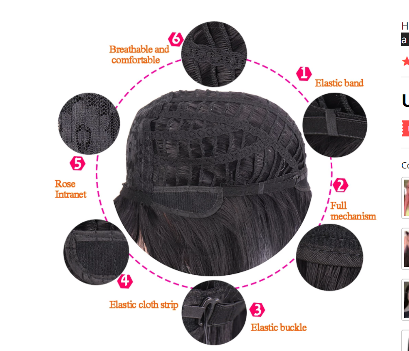 Long straight hair synthetic wig girl pink white gradient bangs cosplay Lolita party heat-resistant wigs