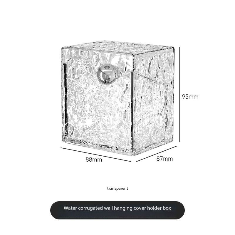 Glacier texture makeup cotton shelf box bathroom without perforation wall hanging shelf high color cotton tag box flip cap lipstick box