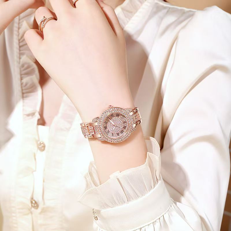Spicy Girl Sweet Wind Watch Women's Niche High End Feeling Starry Sky Quartz Watch Student Full Diamond Women's Watch Valentine's Day Gift
