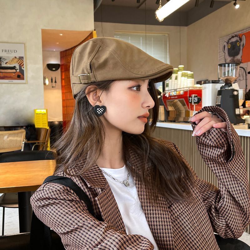 Reverse Beret hat female summer day cap retro front hat male spring summer thin painter autumn newspaper boy 7780