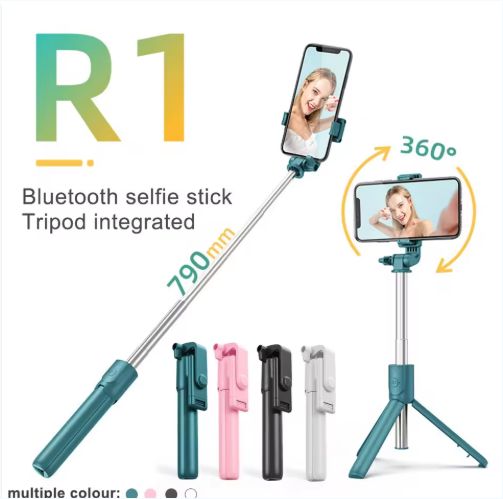 R1 Selfie Stick Remote Control Tripod Handphone Live Photo Holder Tripod Camera Extendable