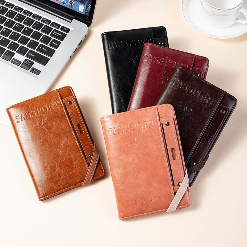 Multi-function Anti-RFID Passport Holder Wallet, All-in-One Travel Document Organizer for Tickets ID Cards Cash
