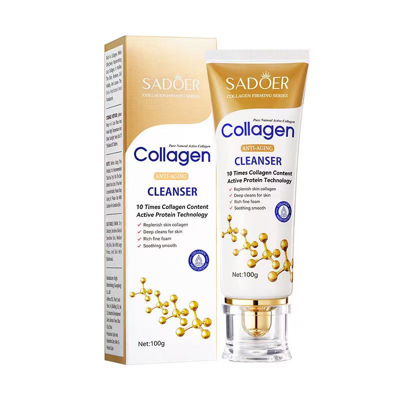 Gold bone collagen Anti aging Essence liquid skin care Serum face gel Deep moisturizing facial mask Whitening skincare seriesFacial cleanser 100g