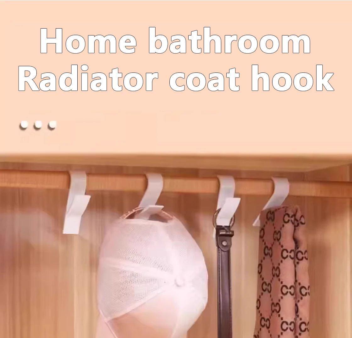 Multi-Purpose Heating Hook Coat Hook Towel Rack Radiator Bracket Bathroom Hook Clothes Hanger Soft Scarf Rack Towel Rack 4 Pcs