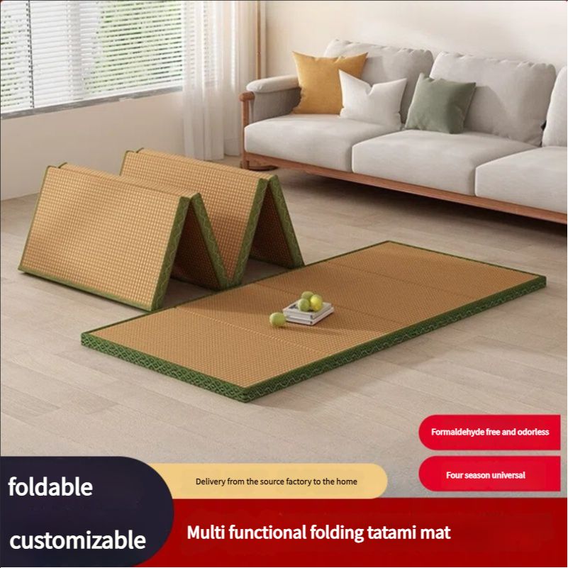 Floor Mattress: Foldable Coconut Fiber Sleeping Mat for Living Room, Bedroom, and Guest Room - Lightweight, Breathable & Provides Back Support.