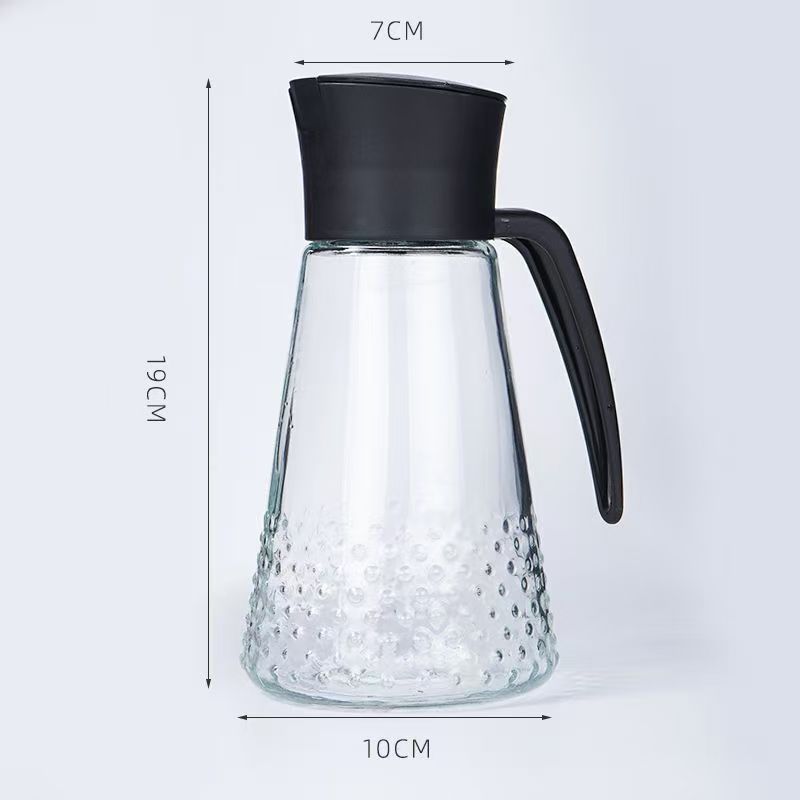 Household kitchen without hanging oil glass pot bottle without hanging soy sauce vinegar oil large capacity automatic oil tank pot seasoning bottle

