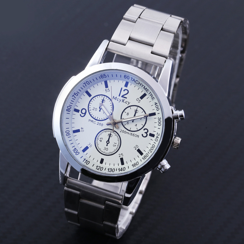 28040# Mens Watches Fashion Casual Chronograph Business Dress Quartz Stainless Steel Wrist Watch
