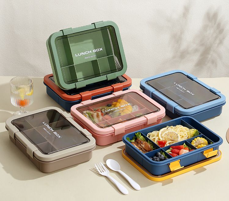 Lunch Box with Compartment Office Worker Light Portable Child Separate Meal Box Kitchen Dining Storage Travel To-Go Food Containers