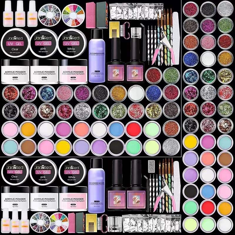 58Pcs Complete Manicure Kit, 42 Colors Nail Gel Set with UV Nail Lamp, Nail Art Tools for Beginners Nail Painting & Decoration
