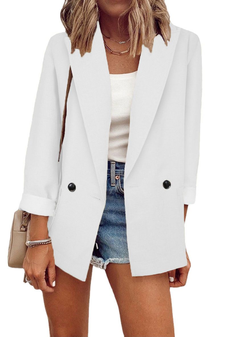 Fashion autumn and winter new solid color small suit single long sleeve spring and autumn suit jacket YY3426
