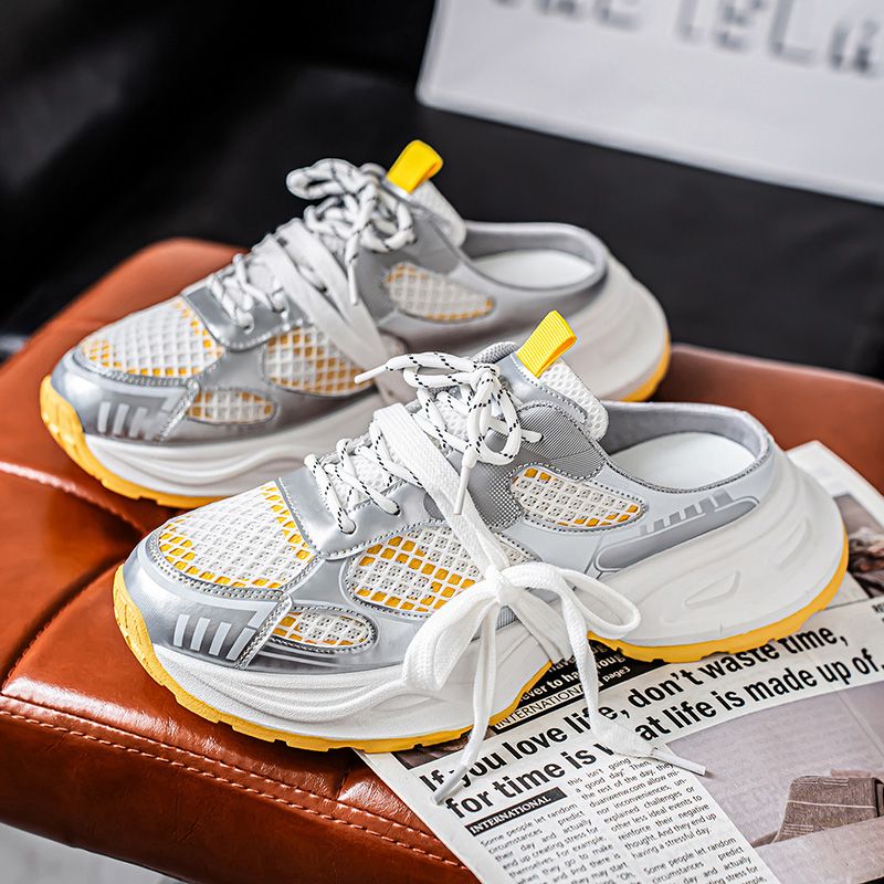 Youth Men Breathable Slip On Loafers Sneaker Teenagers Lace-Up Fashion Casual Footwears Male Platform Sports Shoes Daily Leisure