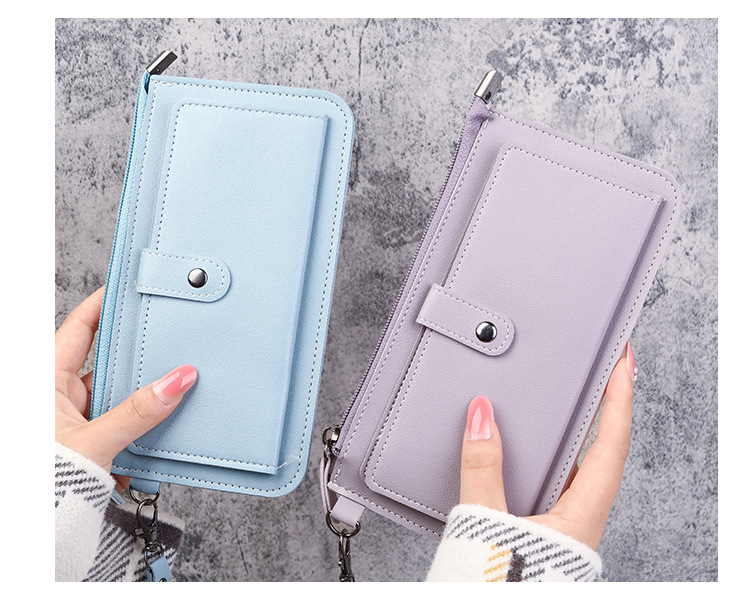 New Women Wallets Long Leather Luxury Card Holder Clutch Casual Women Bags Pocket Hasp Ladies Wallet Purse Pink 18cm *10cm*2cm