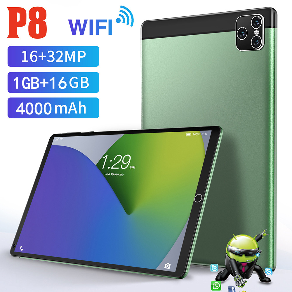 P8 Global Edition Tablet PC P8 8-Inch 1280x800ips Screen 1GB Ram 16GB Rom Tablet PC 12 Core Android 11 Dual Sim Google Play 4000mah