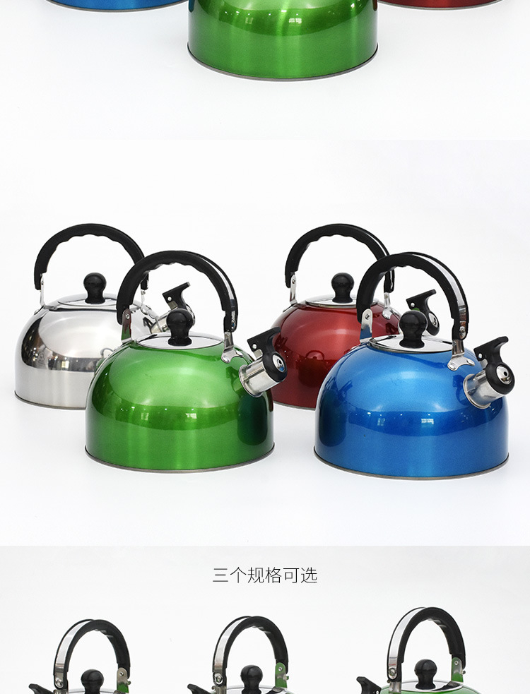 BY 2 Liter 3 Liter 4 Liter Stainless Steel Whistling Tea Kettle - Modern Stainless Steel Whistling Tea Pot for Stovetop with Cool Grip Ergonomic Handle 

