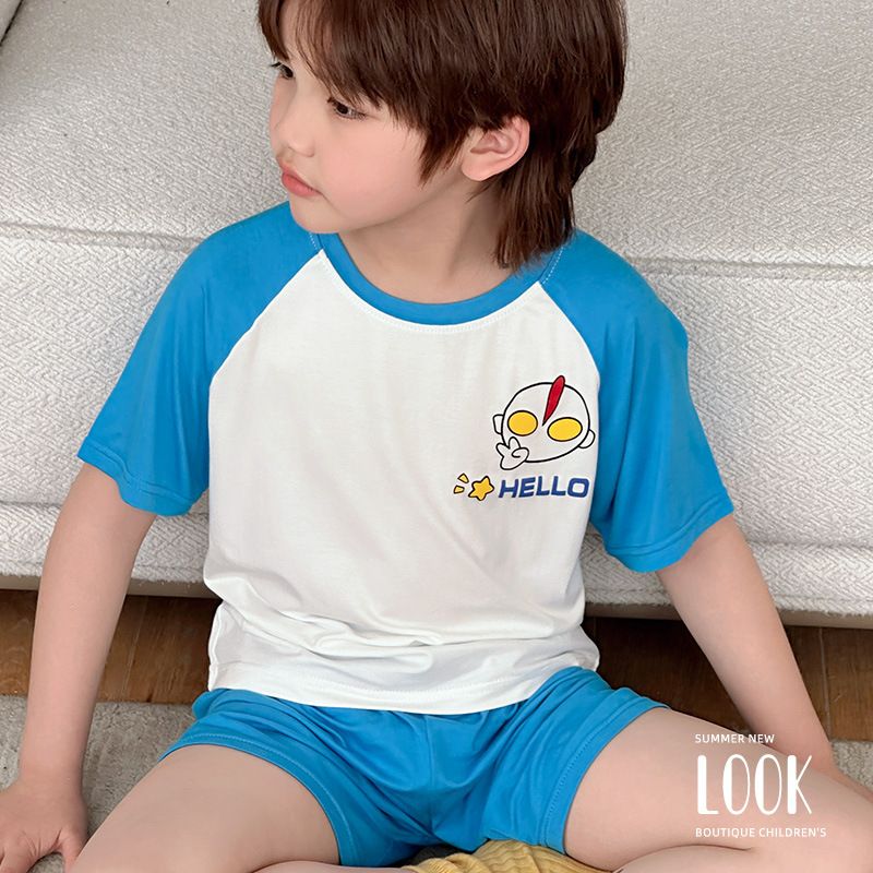 Children's summer cartoon modal short sleeve shorts home service TJLM2416