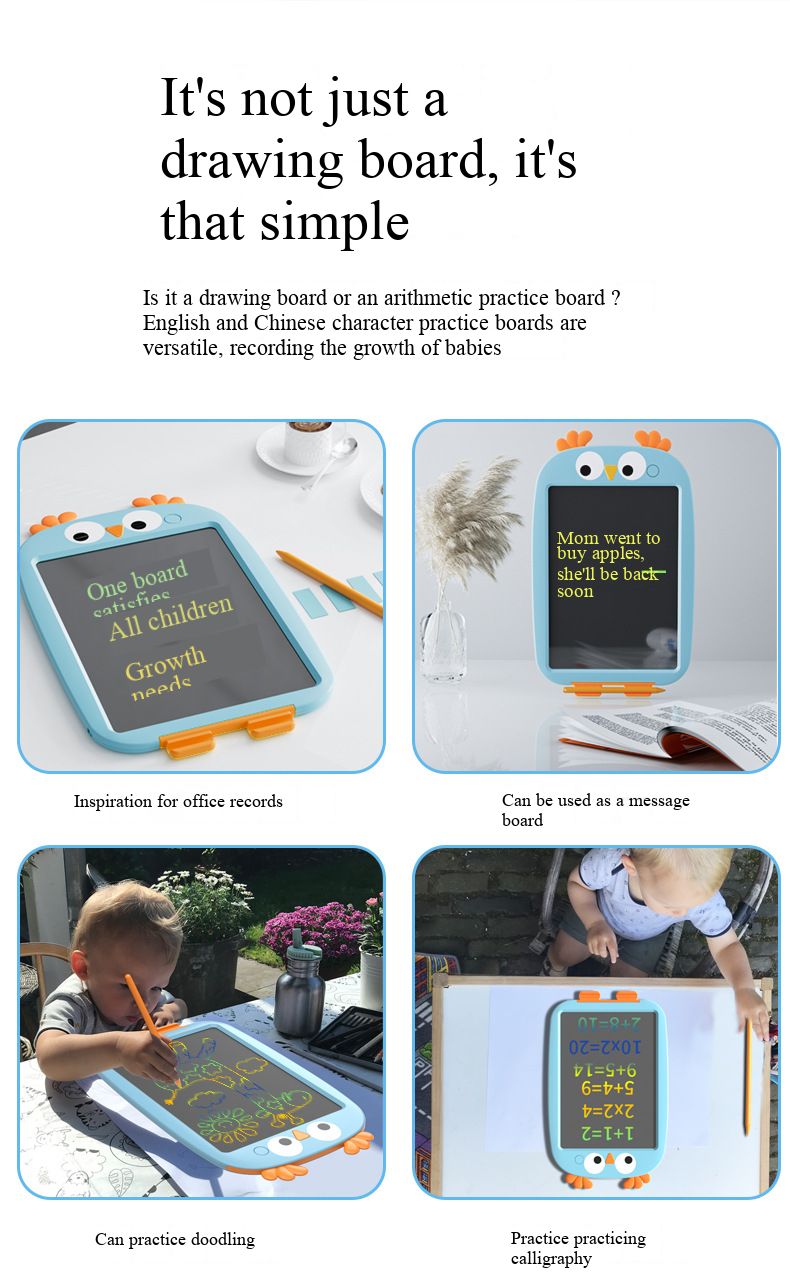 Children’s LCD Writing Tablet, Kids Small Blackboard, Baby Colorful Graffiti Electronic Drawing Pad, Toddler Erasable Handwriting Toy, Safe Eye-Protection Electronic Doodle Board