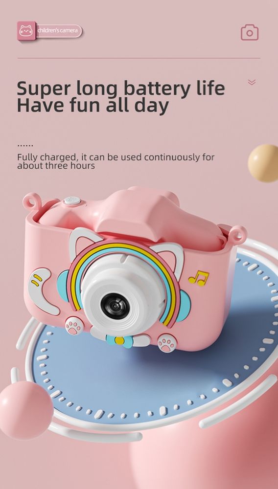 New children's Polaroid camera with anti fall and eye protection, capable of taking photos, cartoon cute digital mini, popular gift