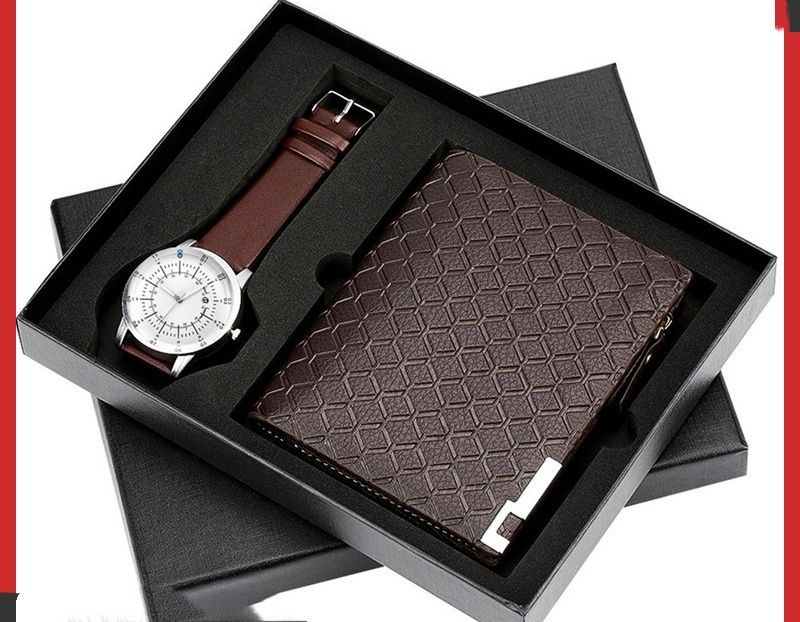 Minimalist Creative Watch & Wallet Gift Set for Men Women, Luxury Exquisite Packaged Combination Box, Elegant Practical Accessory Gift Kit for Birthday Anniversary Holiday