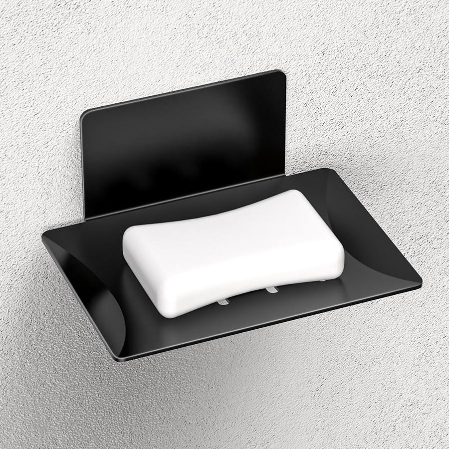 Soap Bar Holder for Shower, No Drilling, Aluminum material, Wall Mounted Soap Holder, Shower Rack Soap Tray Bar Soap for Bathroom Accessories Organizer, Strong Sponge Holder for Shower, Bathroom, Tub and Kitchen Sink, Drill-Free, Removable,Wall Mounted Soap Holder Soap Tray Bar Soap Sponge Holder for Bathroom & Kitchen, Square (Black)